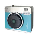 インスタントカメラ缶ブルー白抜き500