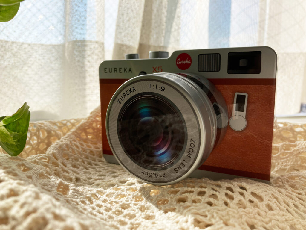 カメラ缶（望遠レンズ）ブラウン