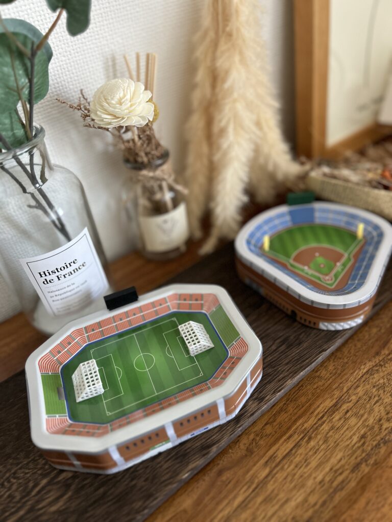 サッカースタジアムボールパーク お菓子 缶