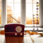 ラジオ木箱（ダークブラウン）　木のラジオ