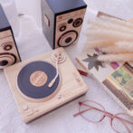 レコードプレイヤー木箱　オーディオスピーカー木箱