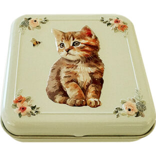 ネコ　ミニ缶（グリーン）