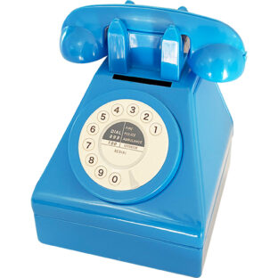 レトロ電話缶(ブルー)