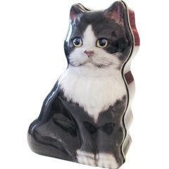ネコ　シェイプ缶（ハチワレ）