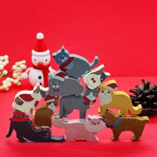 クリスマス　ネコ　木製バランスゲーム【2026年10月下旬販売開始予定】